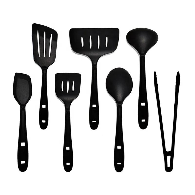7pcs Heat Resistant Silicone  Kitchen Cooking Utensils Set of Turner Tongs Spatula Spoon Ladle