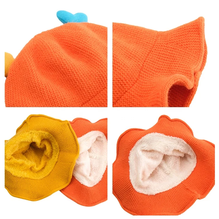 Детская вязаная шапка с двумя симпатичными рожками в форме сердец, осенне-зимняя плотная двухслойная теплая шерстяная Панама