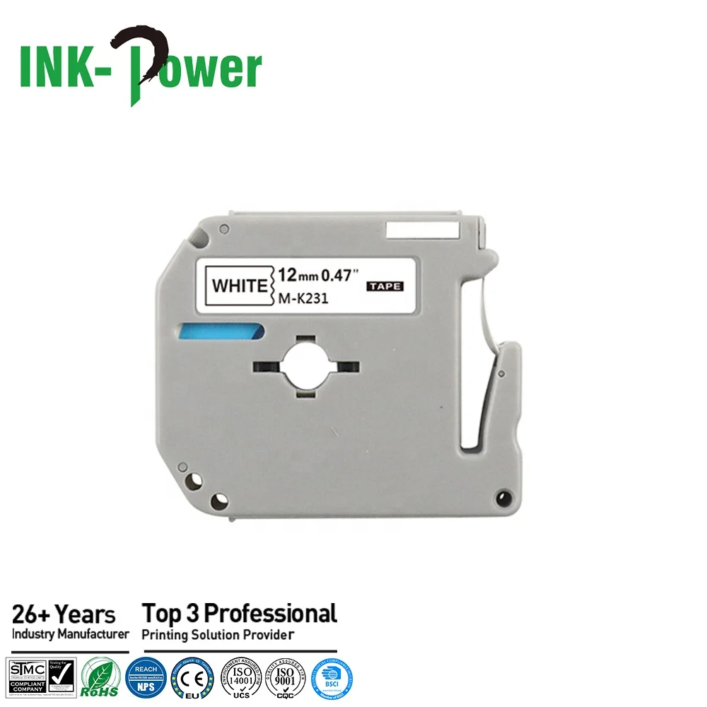 INK-мощность 12 мм Совместимость M-K231 MK 231 MK231 черная и белая ярлыка p-касания Картридж лента для Brother PT-55
