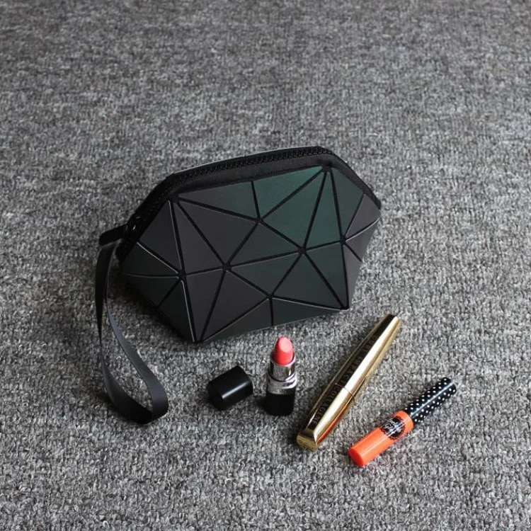 travel purse handbag Luminous discoloration irregular semicircle cosmetic bag rhombic design shell geometric bag