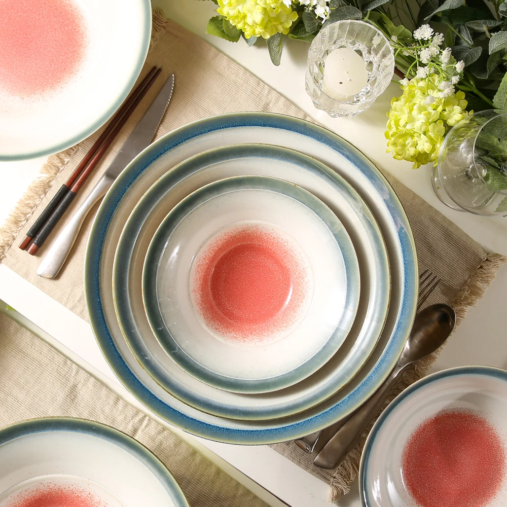 WEIYE Japanese Different Types Serving Ceramic Round Ramen Bowl Set Good Quality Deep Porcelain Bowl Spaghetti Salad Big Bowl