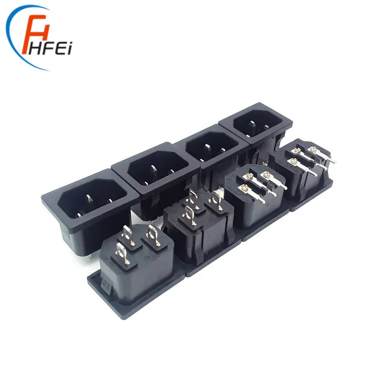 IEC C14 terminal quick electrical connector snap type male battery connectors power connector