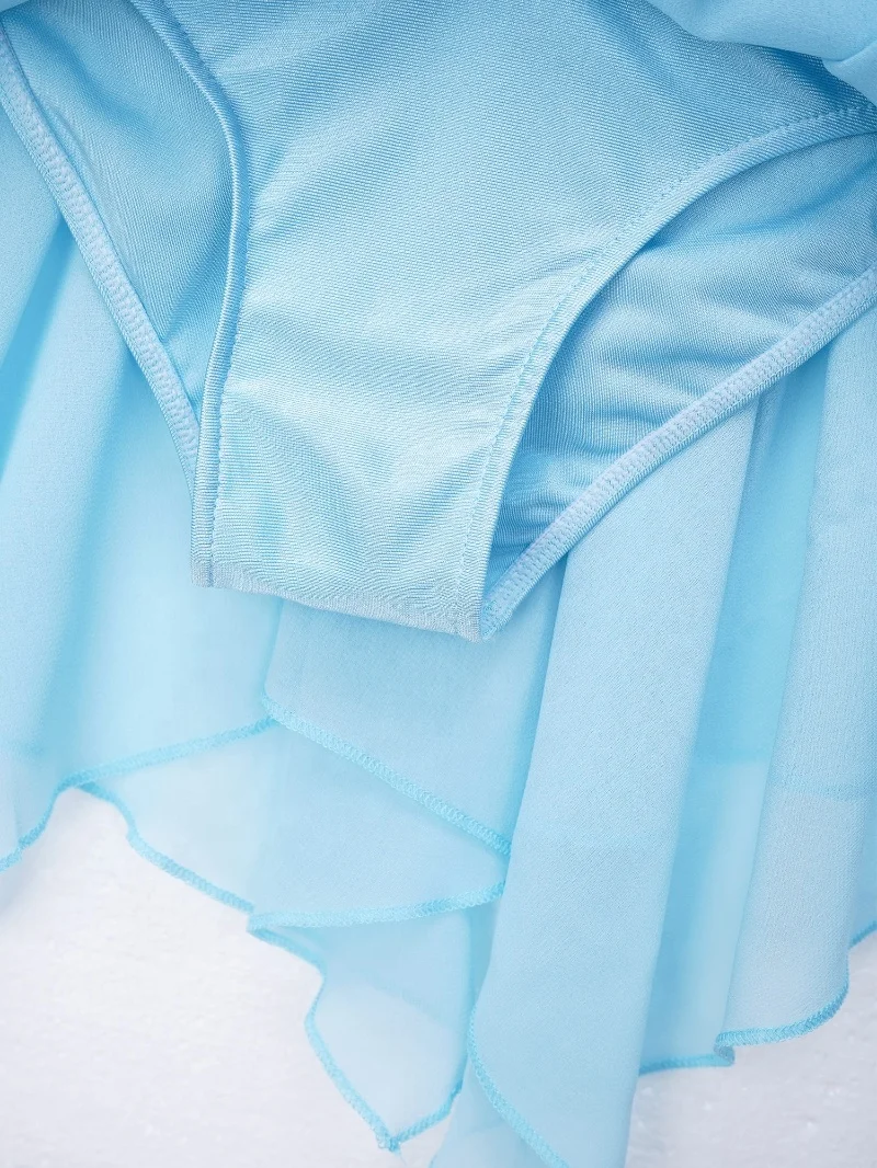 6-16 Years Kids Girls Stylish Clothing Latin Ice Figure Skating Dress Performance Wear Hollow Back Samba Dancing Dress