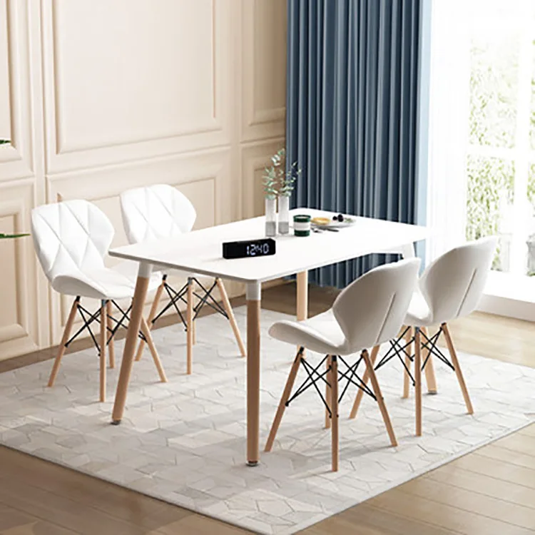 Simple Nordic style mdf top table plastic chairs  furniture dining tables kitchen
