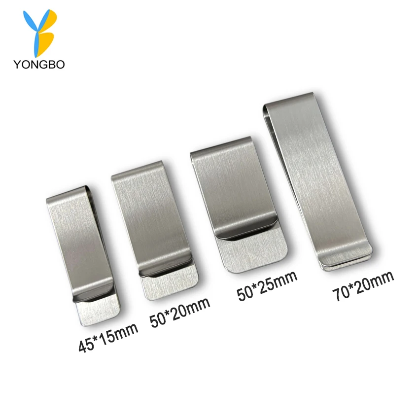 Custom Logo Money Clip Black Wallet Slim Pocket Cash ID Credit Card Money Holder Bill Clip Clamp Gift