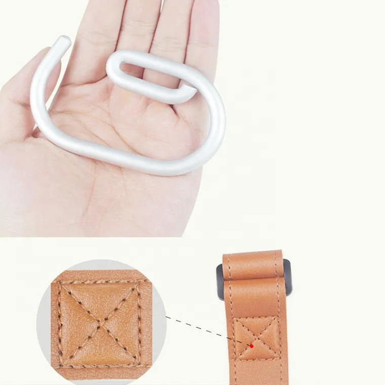 Rotatable Leather Baby Bag Stroller Hook Stroller Buggy Hook Hang Carabiner Clip Stroller Accessories Pram