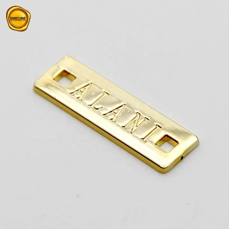 Sinicline new arrival custom gold bikini metal clothing labels
