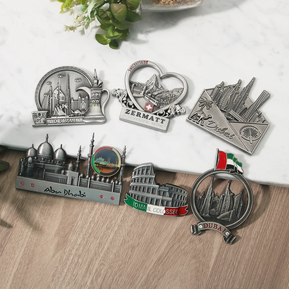 Zinc Alloy Custom Wholesale Tourism Gift Souvenirs Eiffel Tower Metal Zinc Alloy Magnets Fridge Tourist Souvenir