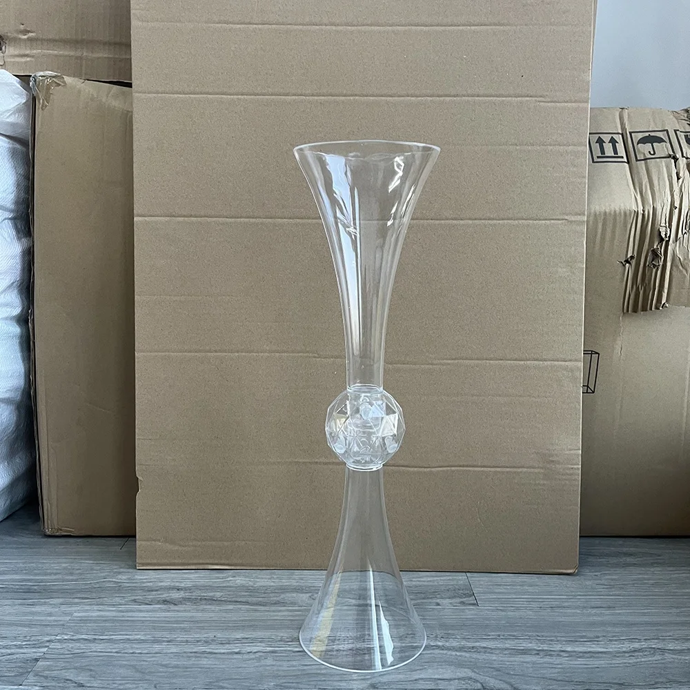 Clear Reversible Floral Wedding Centerpiece Tall Trumpet Vase
