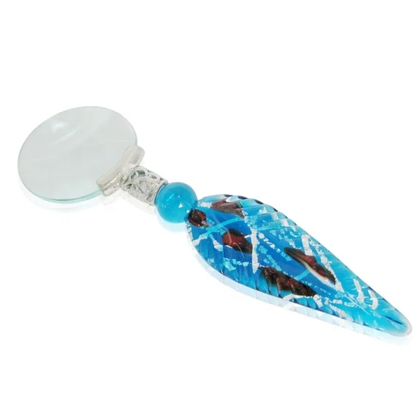 Personalized gift handmade murano glass handle 10x magnifying glass prices