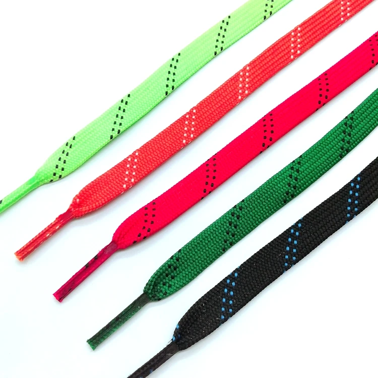 Various color options shoelaces heavy duty hiking waxed cotton shoelace for hockey skate