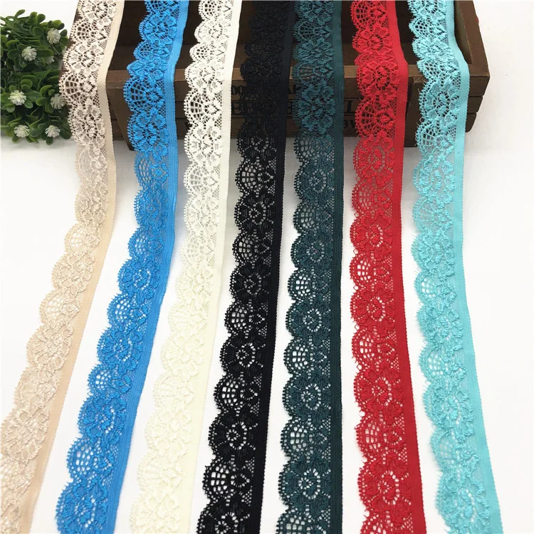 Colorful Stretch Mesh Fabrics Women Dress Garment Accessories Embroidery Mesh Fancy Nylon Elastic Lace Trim