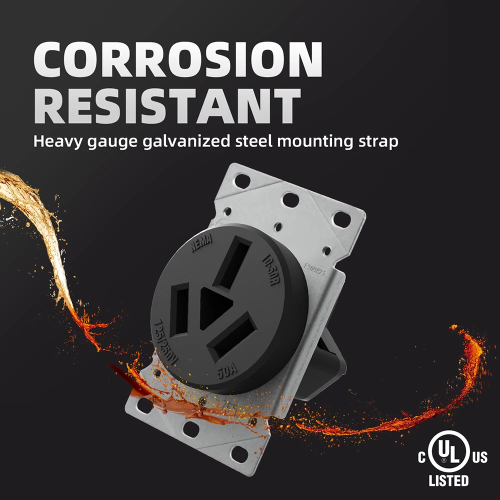 ELEGRP 10-50R US Range/Dryer Receptacle 125/250V Industrial Sockets Nylon UL&cUL 50A electrical sockets