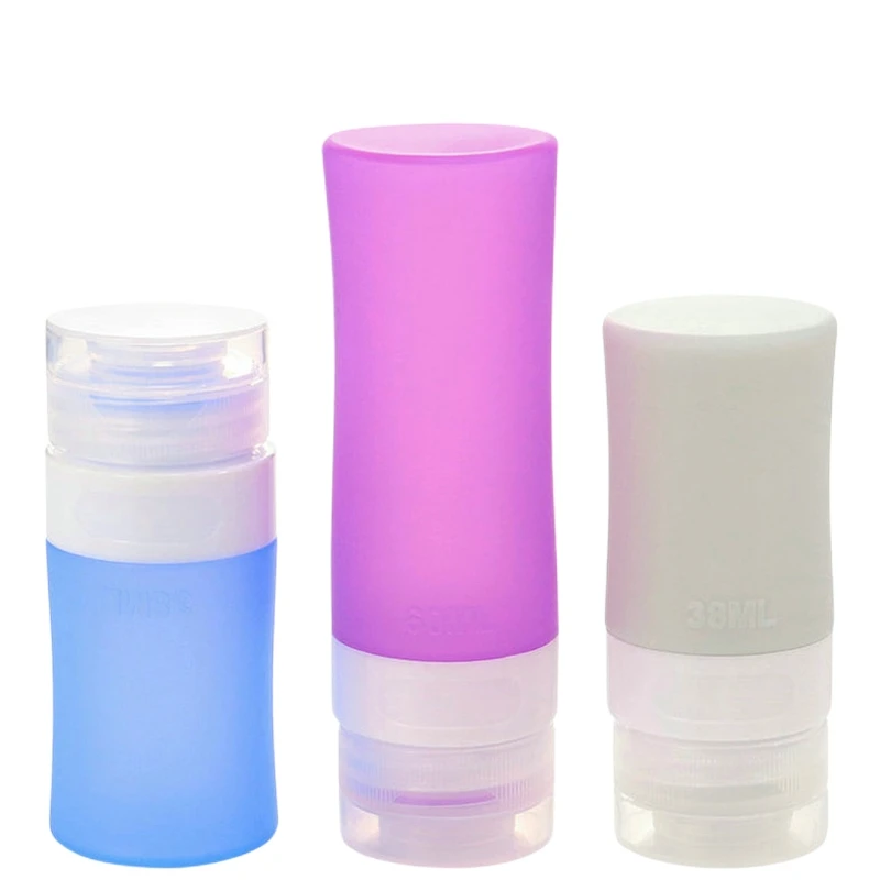 Reusable leakproof refill travel size kit silicone empty liquid bottles mini pink tsa approved travel bottles set for toiletries