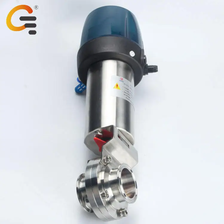 Smart C-Top Control Head Box 304 Stainless Steel Pneumatic Butterfly Valve With Pneumatic Actuator