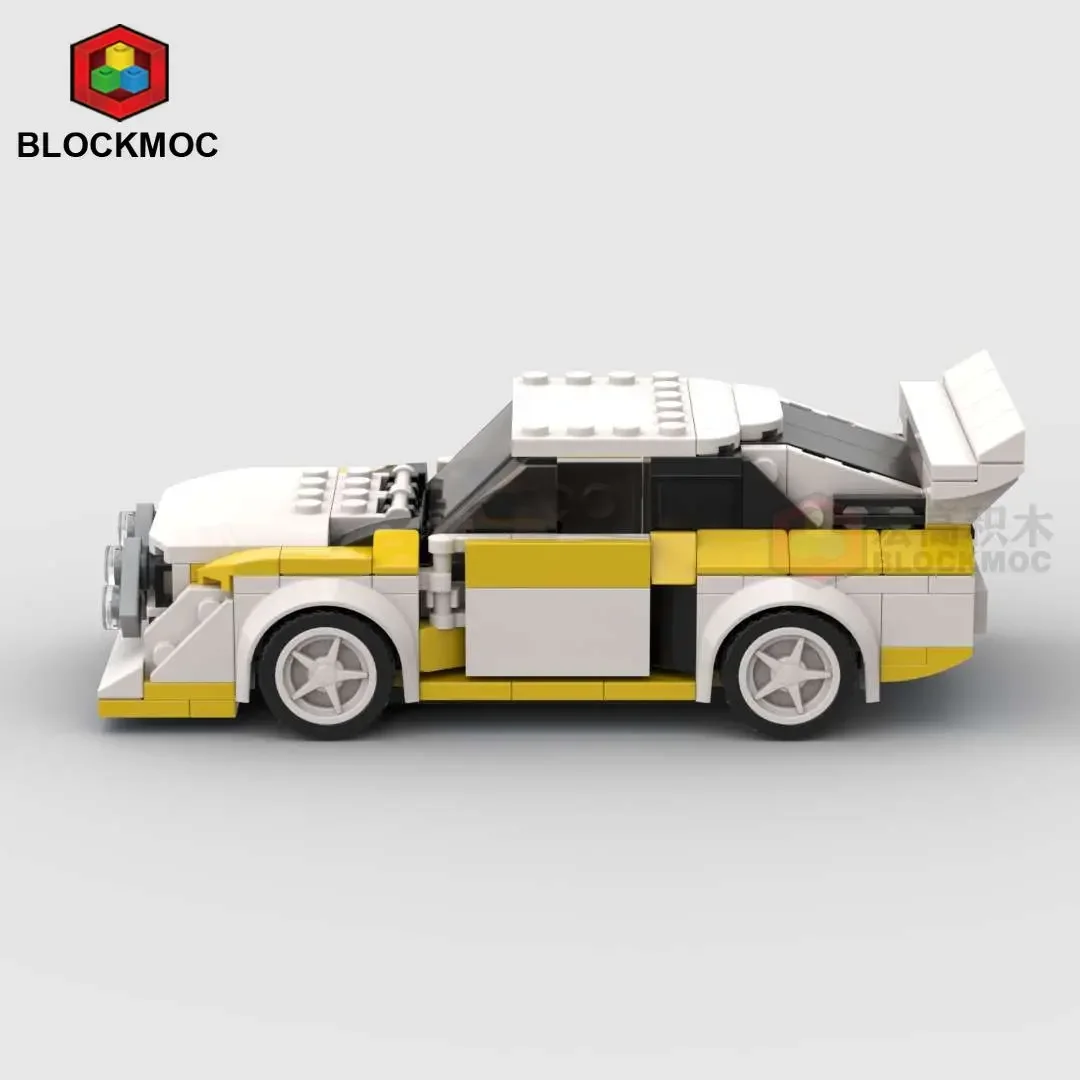 MOC Brick Audied Quattro S1 Racing Sports Car Vehicle Speed Champion Racer Building Blocks Technology Cars Garage Toy for Boys