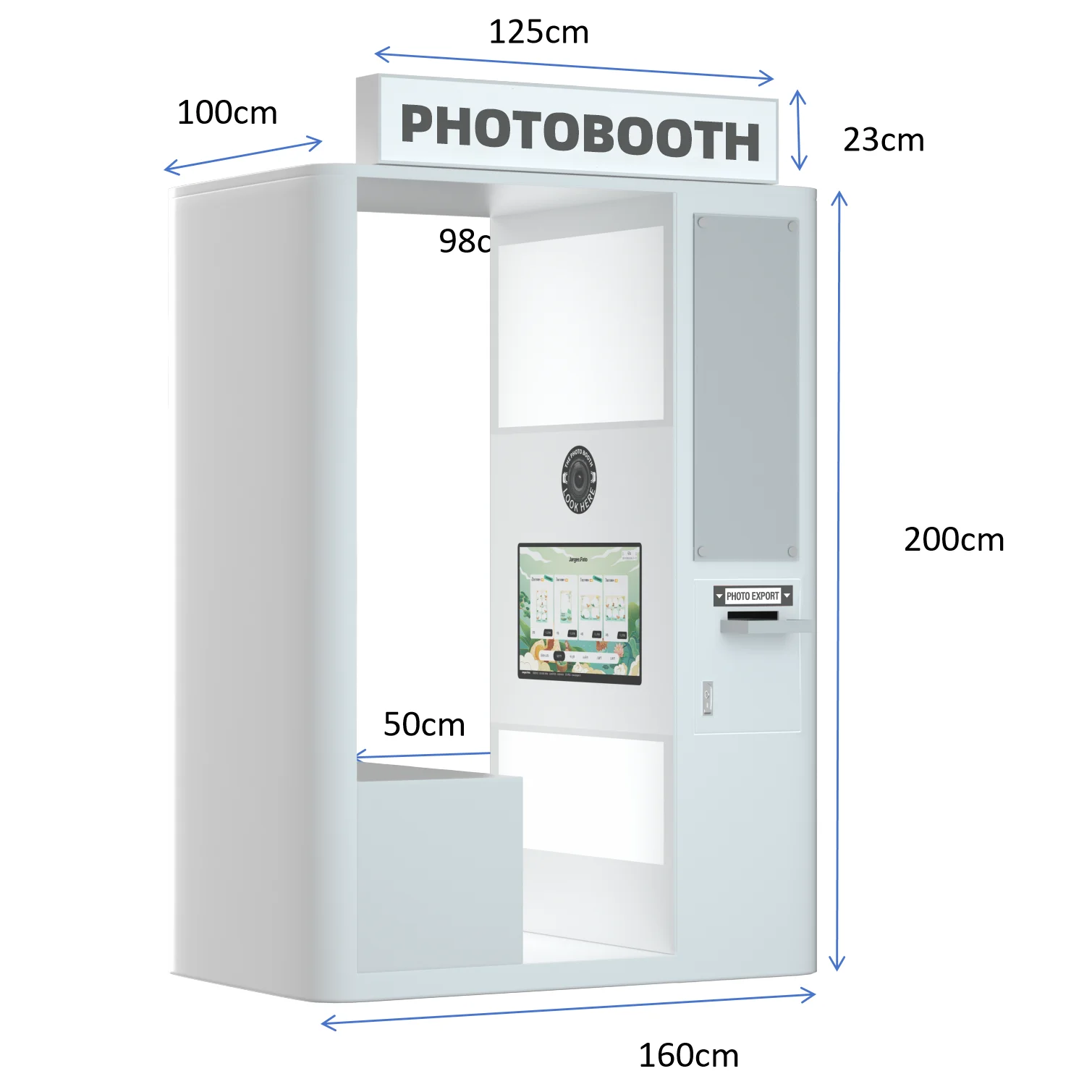 Concise Style Led Photo Booth 21.5 inch Touch Screen Selfie Photo Booth Instant Beauty Magic Mirror Photo Booth With Camera