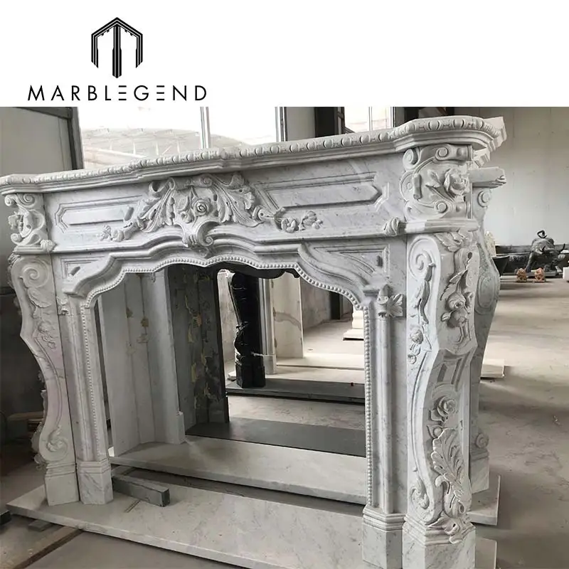 European style well polished natural manufacturer italian stone fireplace mantel designs hand carved marble fireplace frame