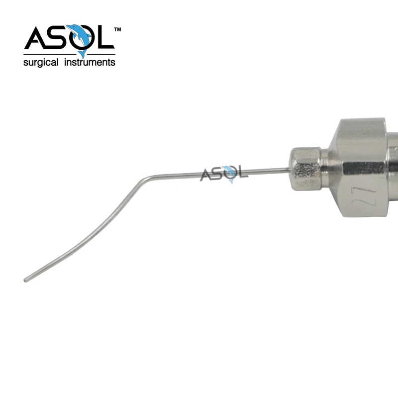 Plastic surgery ophthalmic instruments hydrodissection cannula angled 27g stainless steel