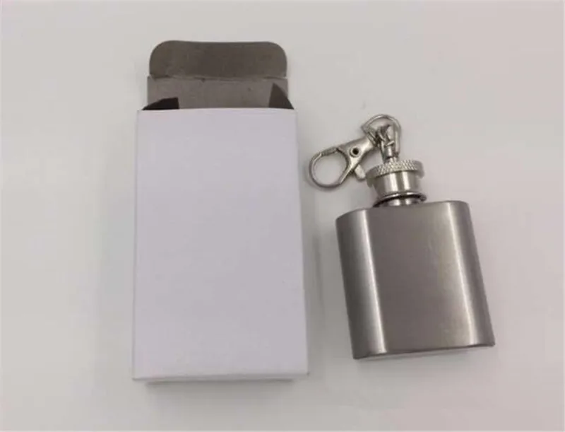 1oz stainless steel mini hip flask with keychain Portable party outdoor wine bottle with Key chains