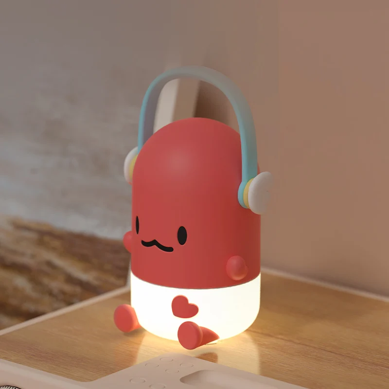 ICARER FAMILY Pipi Desk Lamp Brand Red Color Battery Small Night Lights For Kids Room