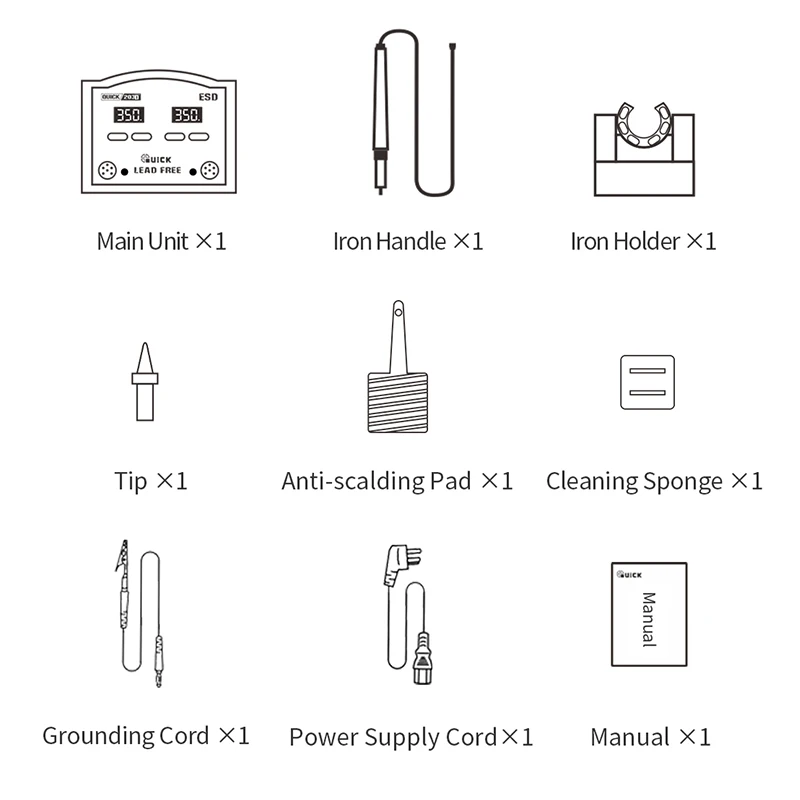 Wholesale soldering station dual 90W 203D with 2 soldering iron stable soldering iron station kit