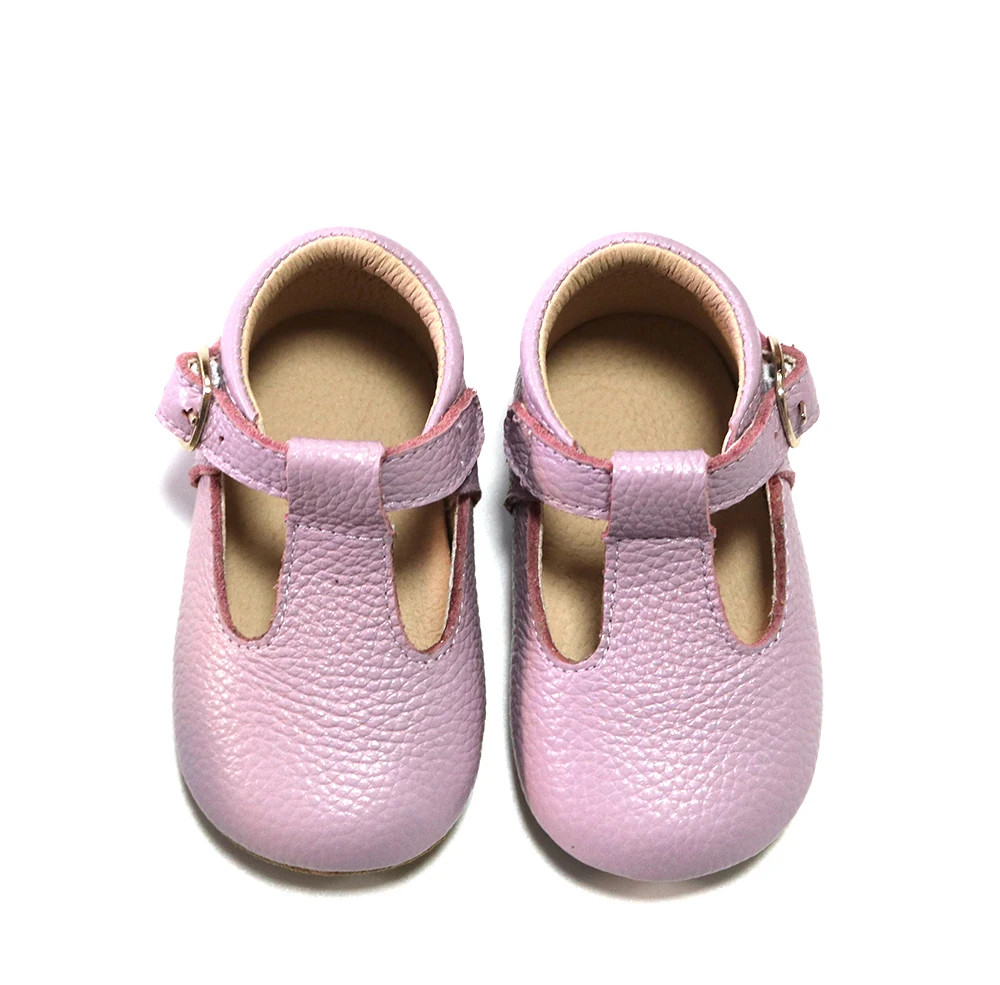 Free Sample High Quality Toddler Buckle Strap Shoes Genuine Leather Wholesale Girls Baby T-bar Dress Shoes