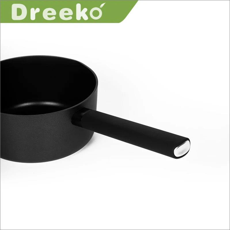 14 pieces new style nonstick aluminum pressed cookware set with red centre thermo signal system