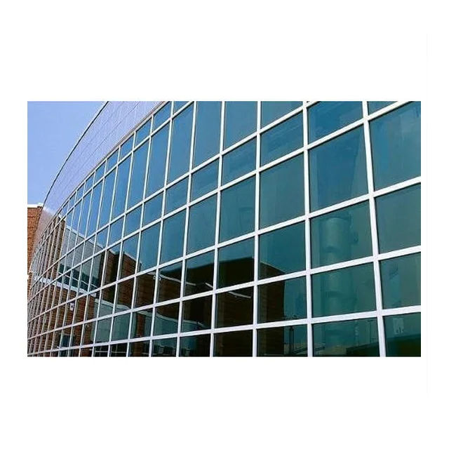 Full glass curtain wall with casement window for office mansion fire rate glass curtain wall