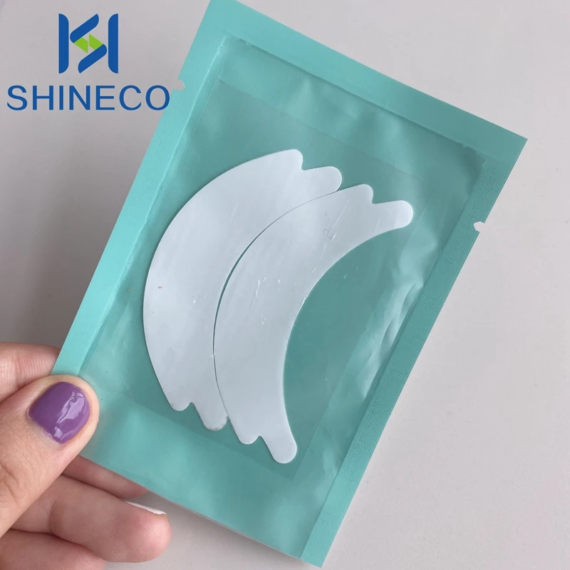SHINECO bio biogel 3d custom logo label eyelash eyepad lint free thin ultra lashgelpads silicone adhesive under eye patches