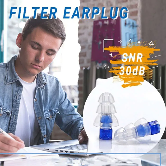 Hearing Protection Silicone Fidelity Earplugs for Concerts Musicians with Filter Live Show Ear Plugs