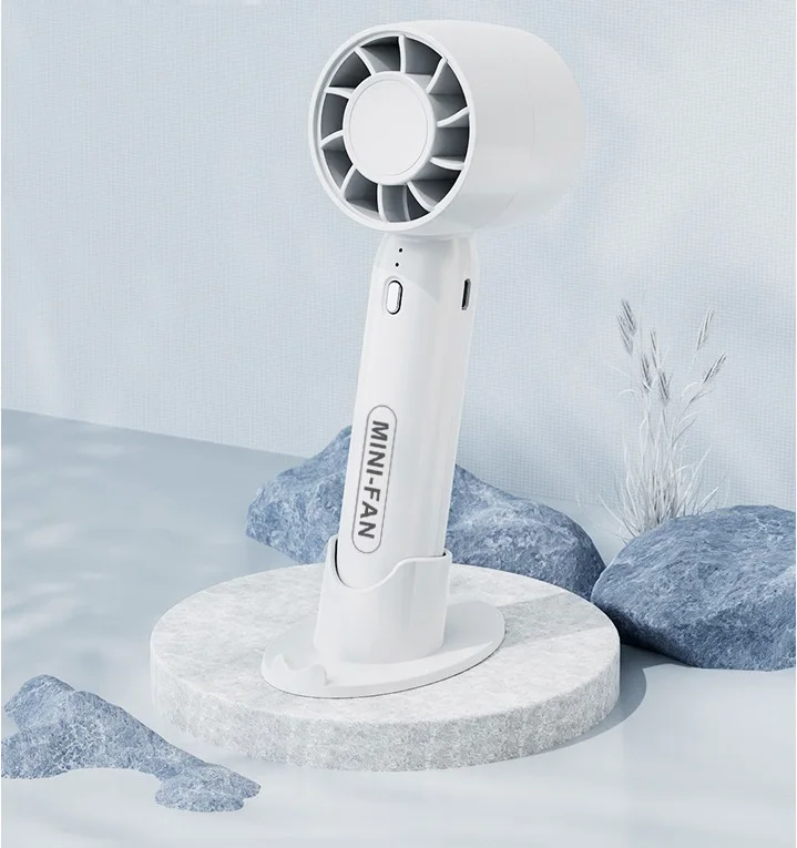 Portable electric pocket turbofan mini usb fans with phone holder base handy hair dryer shape handheld fan