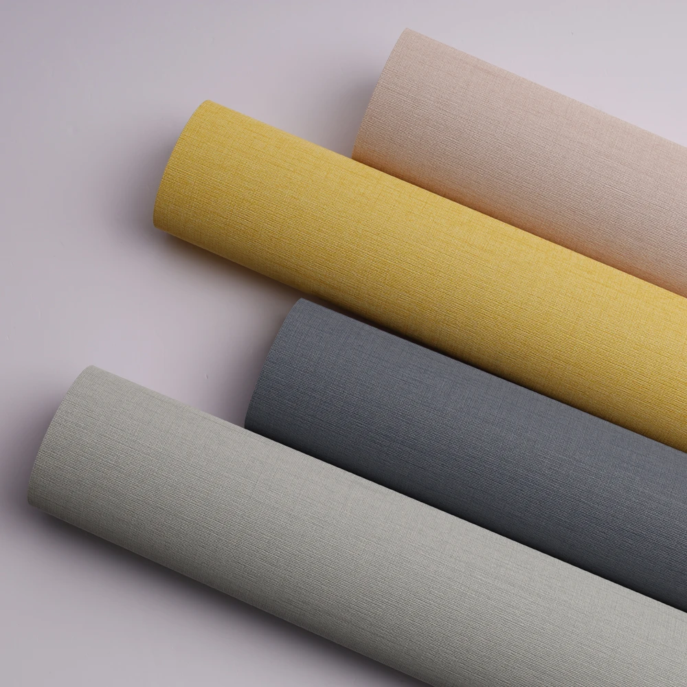Global best-seller solid color Minimalism interior style wall decor home improvement hotel wall covering vinyl fabric wallpaper