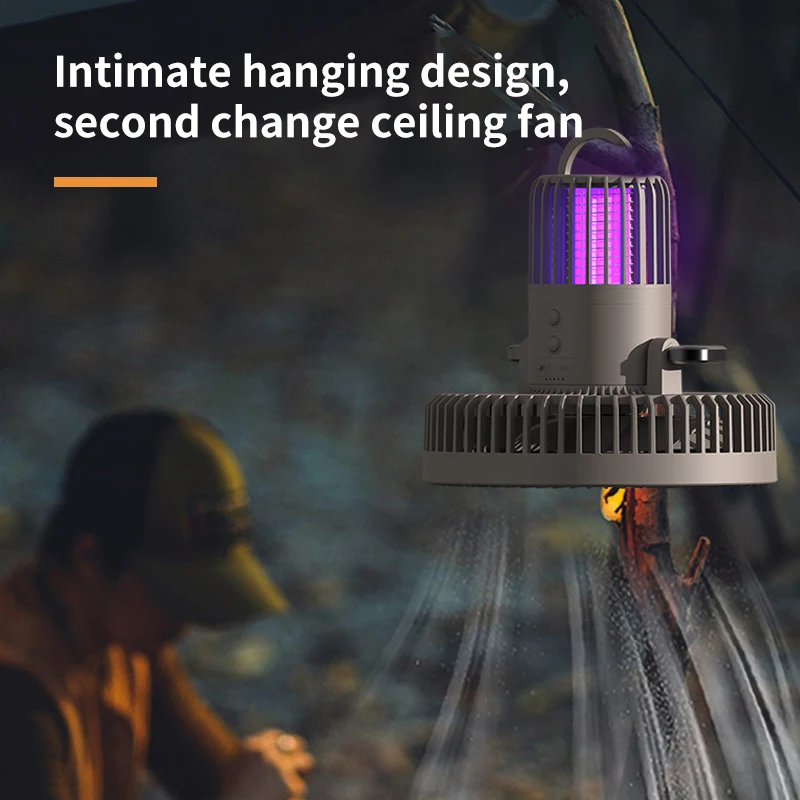 Multifunctional Outdoor Rechargeable Small Mosquito Repellent Ceiling Fan For Tent