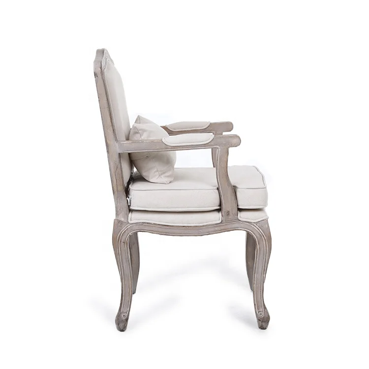 5KS29664 Luxury Home Living Room Furniture Solid Wood High Backed Arm Chair With Pillows and Cushions