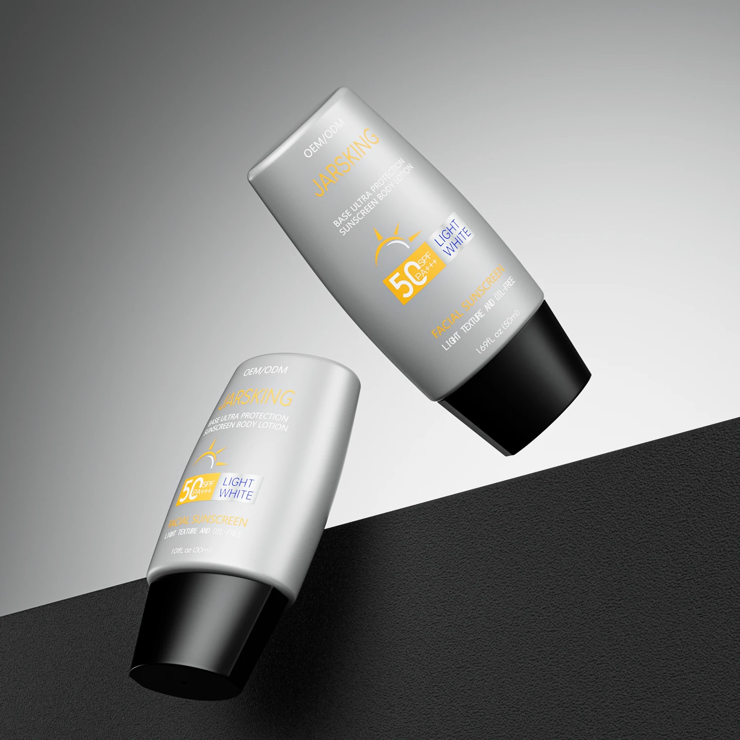 Luxury flat oval shape PE plastic cosmetics bb cream sunscreen squeeze bottle 30ml 50ml for sunscreen