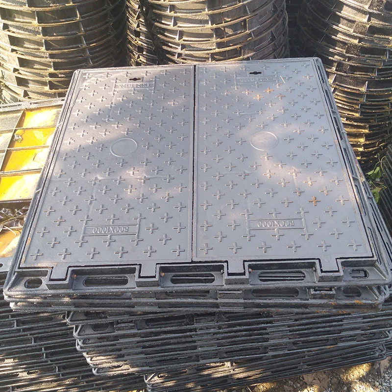 En124 Epoxy Coating Ductile Iron Casting Iron Recessed Round Square Manhole Cover Gully Grating Composite Resin Sewer Covers