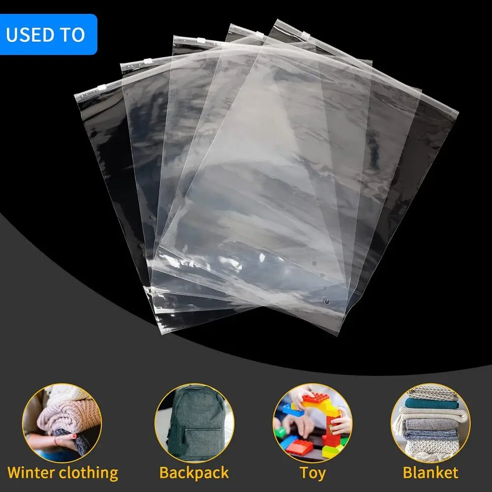 Frosted Transparent Plastic Bag with Air Hole through Zipper Dust-proof Waterproof Clothing Underwear Shoes Socks Fur Packaging