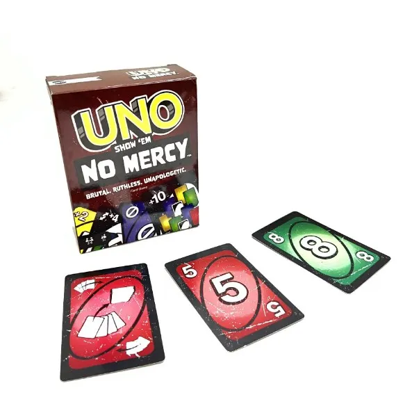 168PCS Classic Unos no Mercy Skip bo Flip PLUS Poker Thickened Paper Full Range Party Playing UNOS Cards Game for Kids Adults