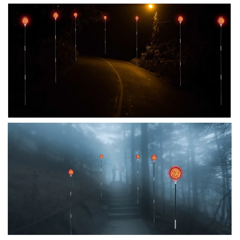 48 inch High Visible Reflective Driveway Markers Metal Driveway Reflectors for Road Property Line Yard Snow Plowing