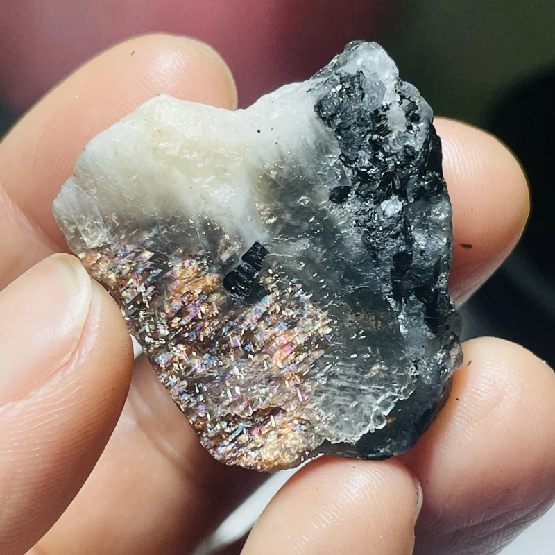 rare Natural Rough Sunstone moonstone with Black tourmaline raw Starlite backbone Crystal Gemstone for sale