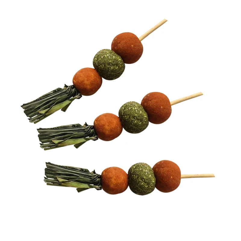 Rabbit Teething String Chinchilla Organic Teething Stick Natural Grass Cake Tooth Chew Toys for Rabbit Dutch Pig