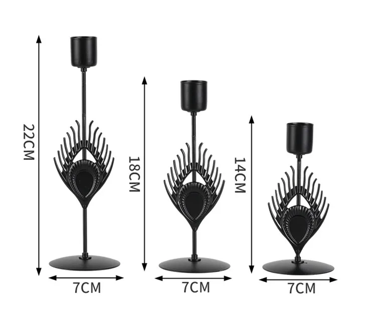 Vintage Wedding Pillar Metal Candle Holder Feather Tealight Table Candle Holder Candlestick Centerpieces For Wedding Table