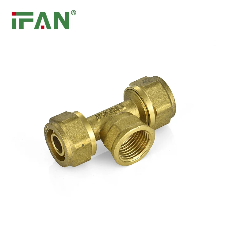 IFAN Free Sample Brass Threaded Fitting PN25 ISO15875 PEX Pipe Fittings 16-32mm Tee PEX Fitting