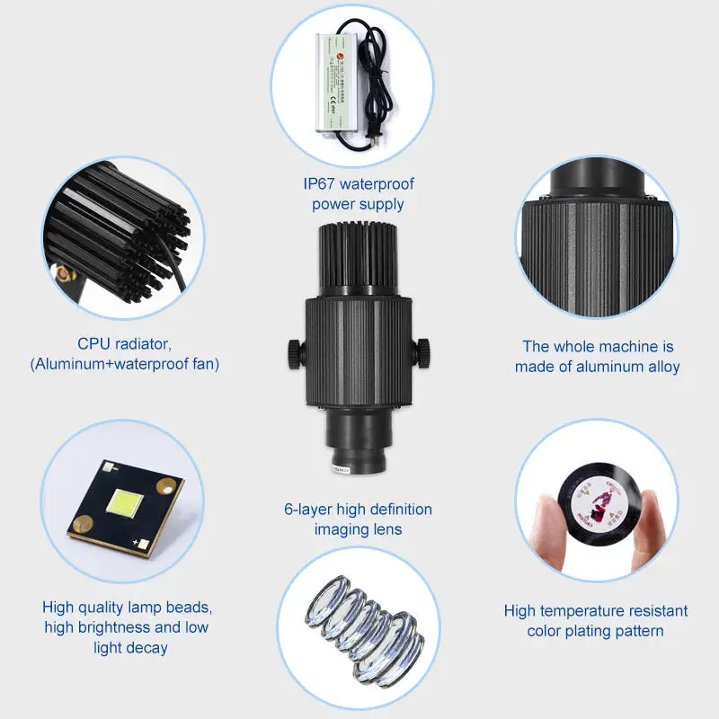 Waterproof ip67 15W Outdoor rotate/static gobo light logo projector with remote control