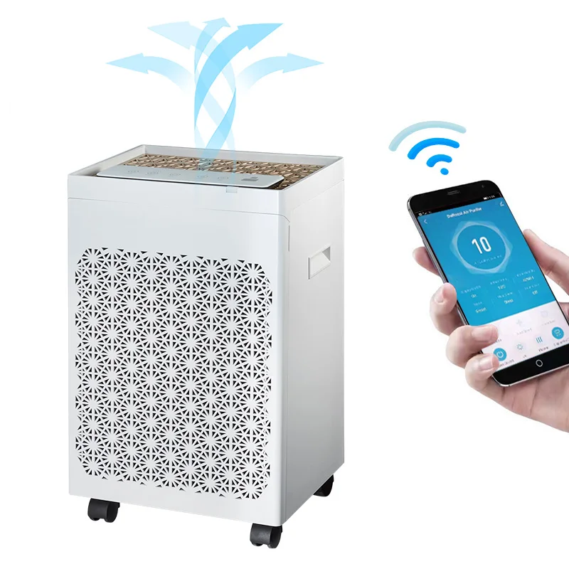 Wholesale Smart negative h13 Air Purifier portable For large Room home Office Hotel portable ionizer UV HEPA Filter Air Purifier