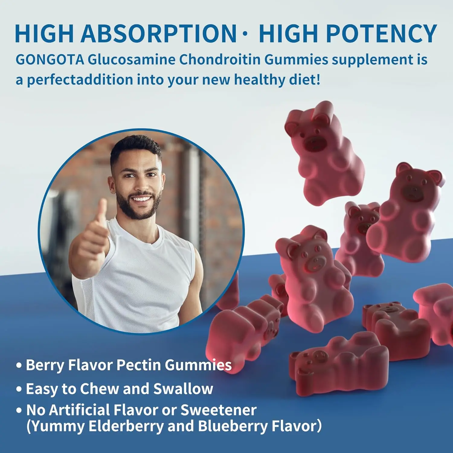 Private label glucosamine chondroitin Gummies for immune system and support joint function dietary supplement