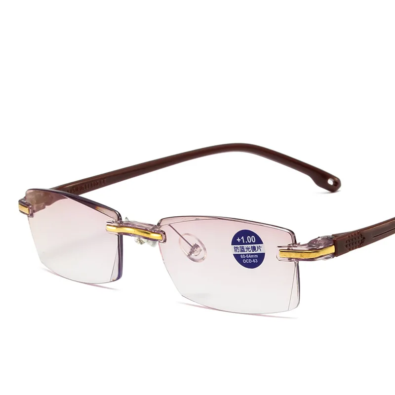 Rimless rectangle spectacle frame optical glasses unisex eyewear reading glasses