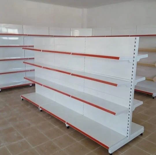 Double-sided Metal Gondola Shelves Racks Supermarket Shelves Shop Display Stand For Supermarket Retail And Convenience Stores