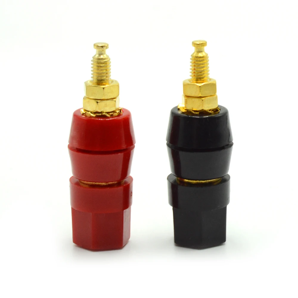 Terminals Red Black Connector Amplifier Terminal Binding Post Banana Speaker Plug Jack Adapter Socket